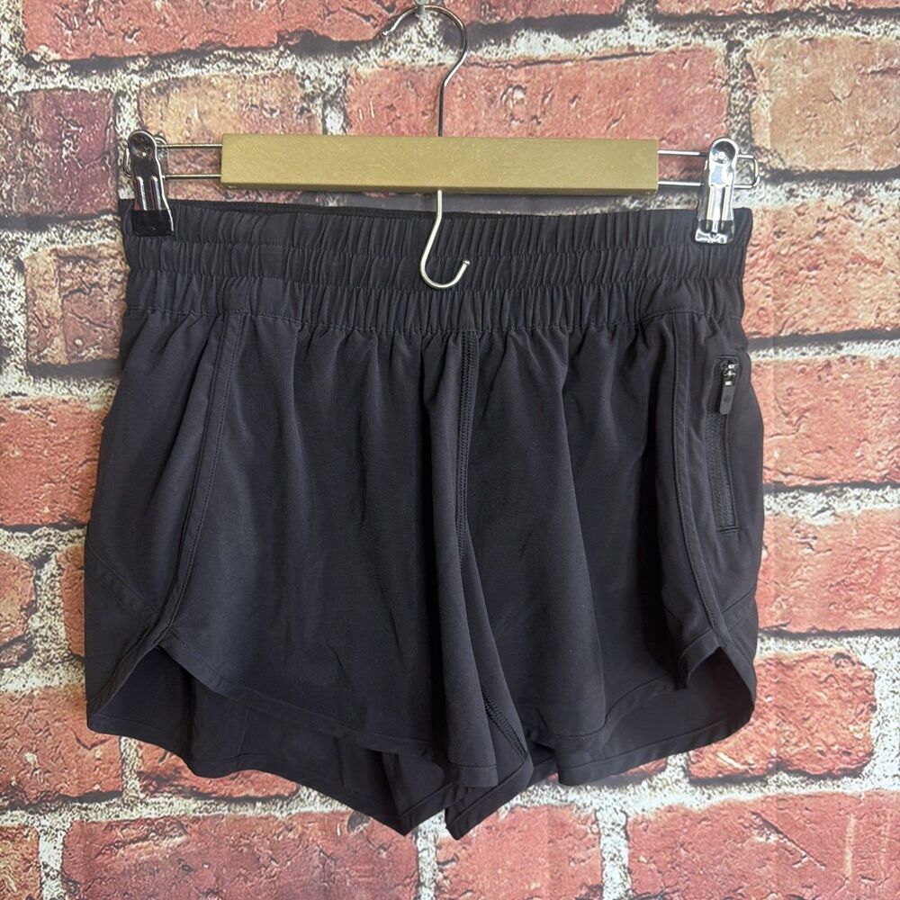 Lululemon Tracker Shorts Womens 8 Black Brief Liner Mid Rise Athletic Workout